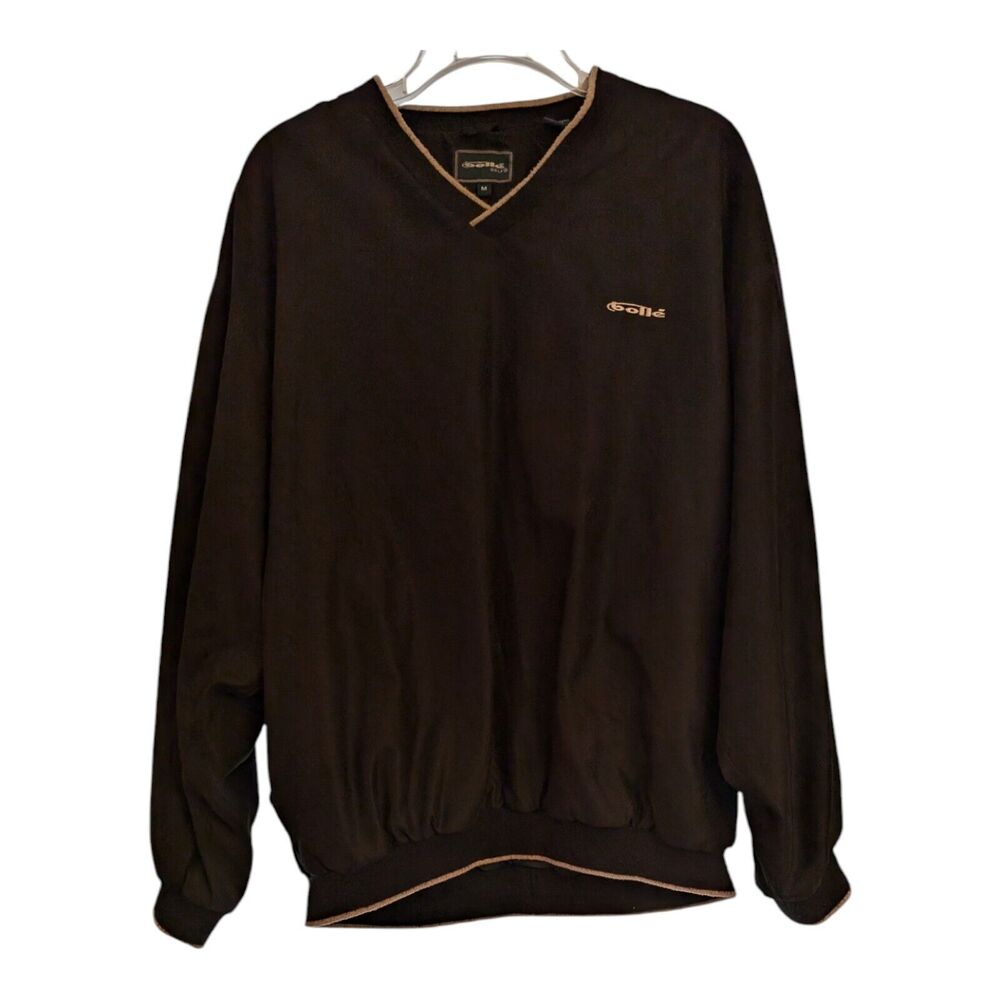 Bollé Golf Men's Black Pullover V-Neck Windbreaker Size M Wind & Water Resistant